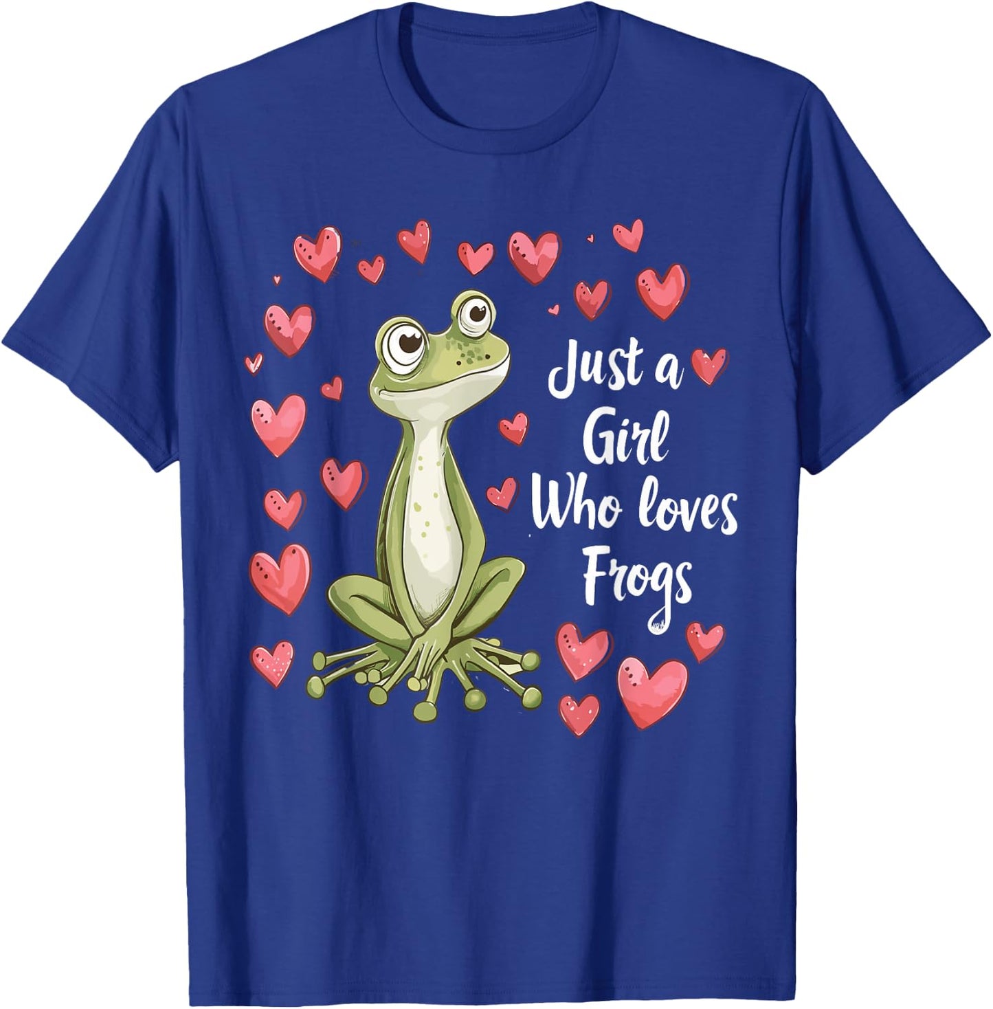 Cute Frog Lovers Gift Girls Just A Girl Who Loves Frogs T-Shirt - T-Shirt | Royal