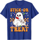 Retro Stick Or Treat Cute Ghost Nurse Phlebotomist Halloween T-Shirt - T-Shirt | Royal