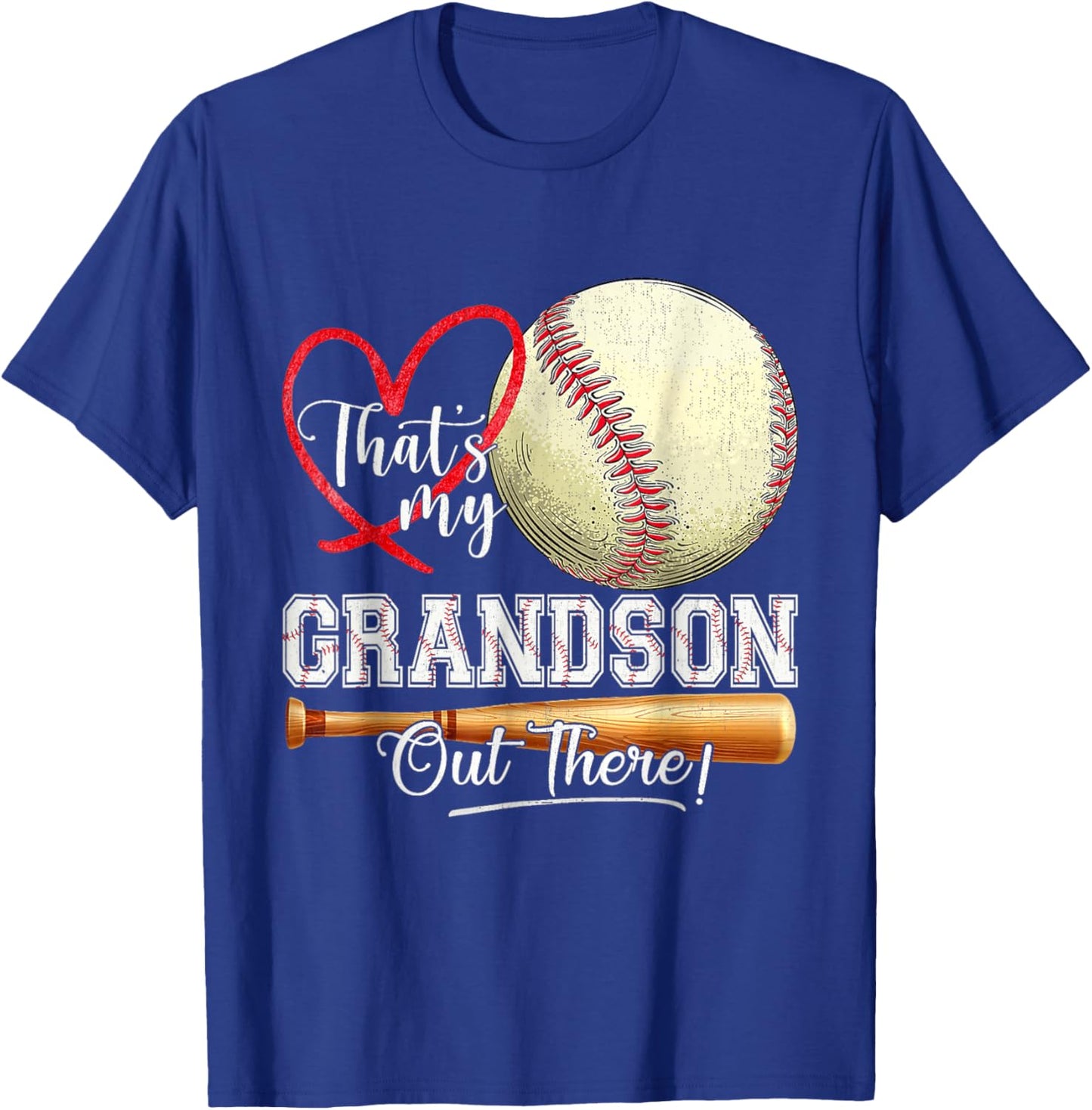 That's My Grandson Out There Baseball Grandma Mother's Day T-Shirt - T-Shirt | Royal