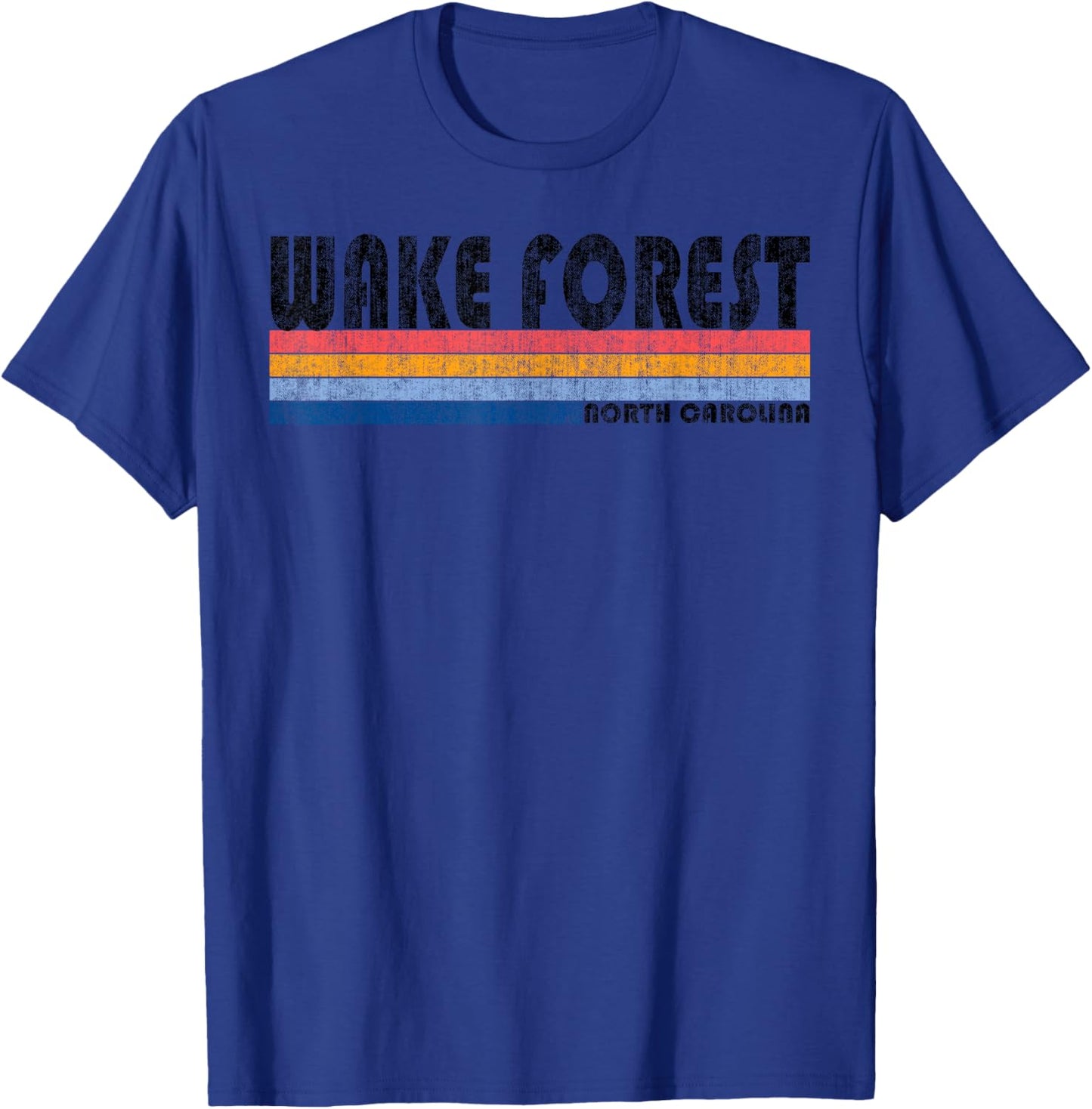 Vintage 1980s Style Wake Forest, NC T-Shirt - T-Shirt | Royal