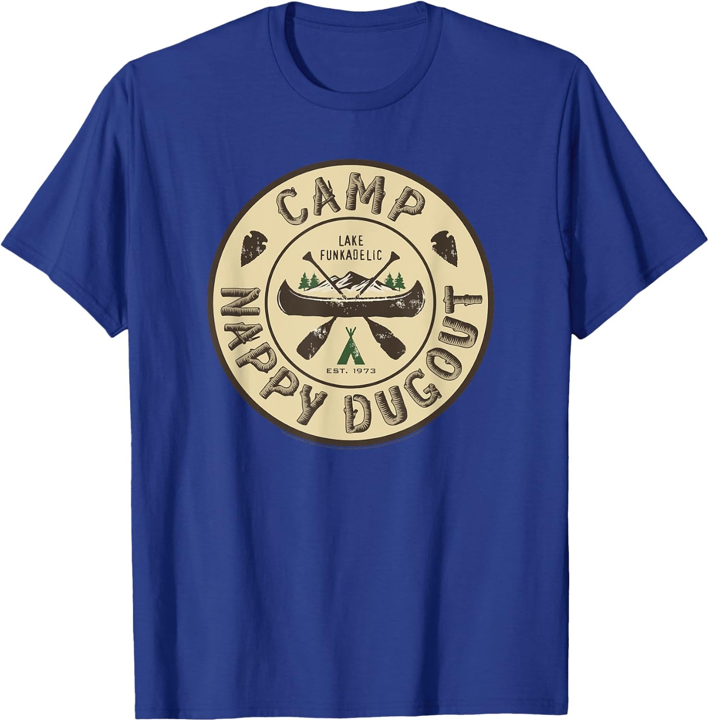 George Clinton Camp Nappy Dugout Lake Funkadelic Circle Logo T-Shirt - T-Shirt | Royal