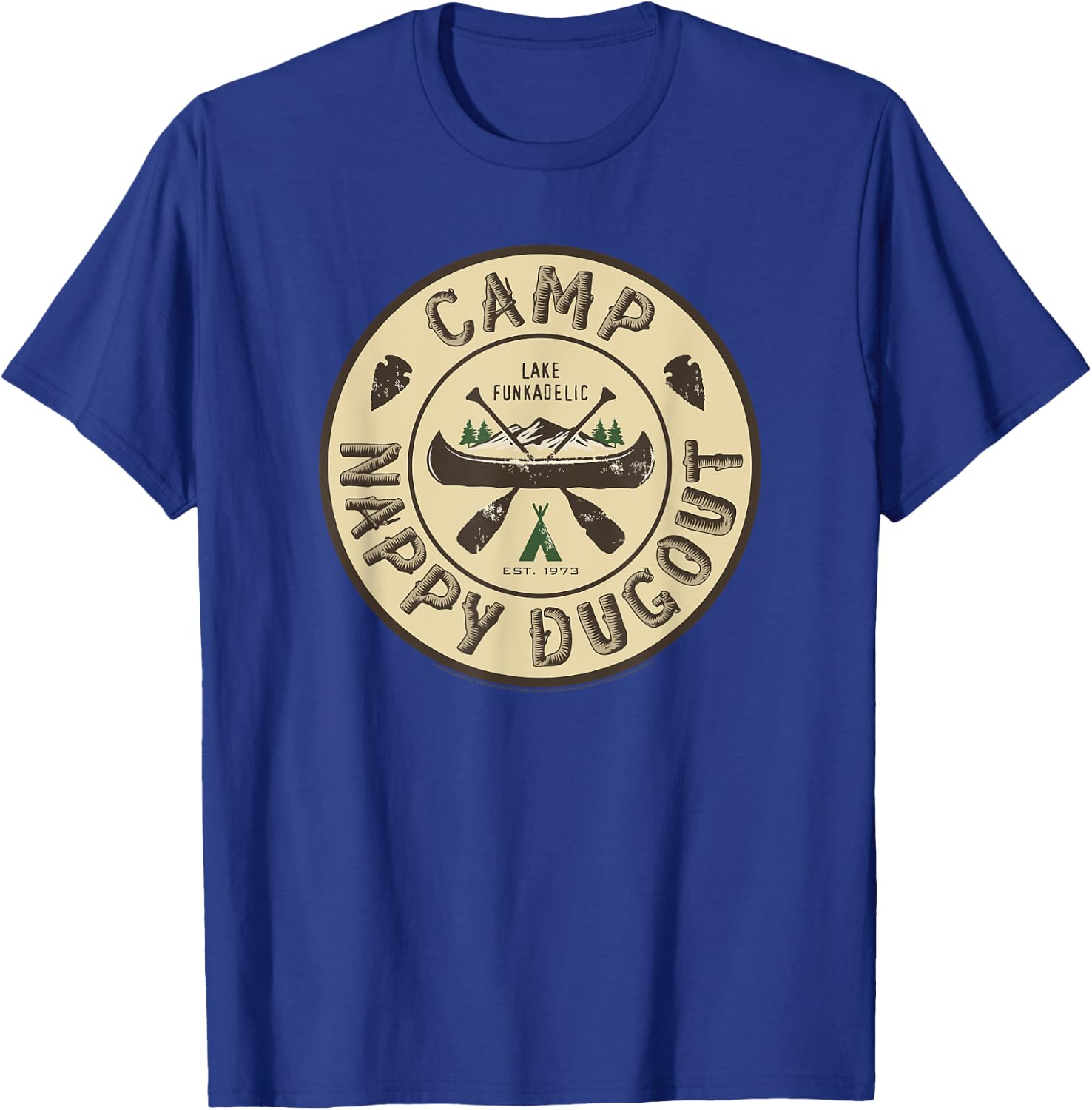 George Clinton Camp Nappy Dugout Lake Funkadelic Circle Logo T-Shirt - T-Shirt | Royal