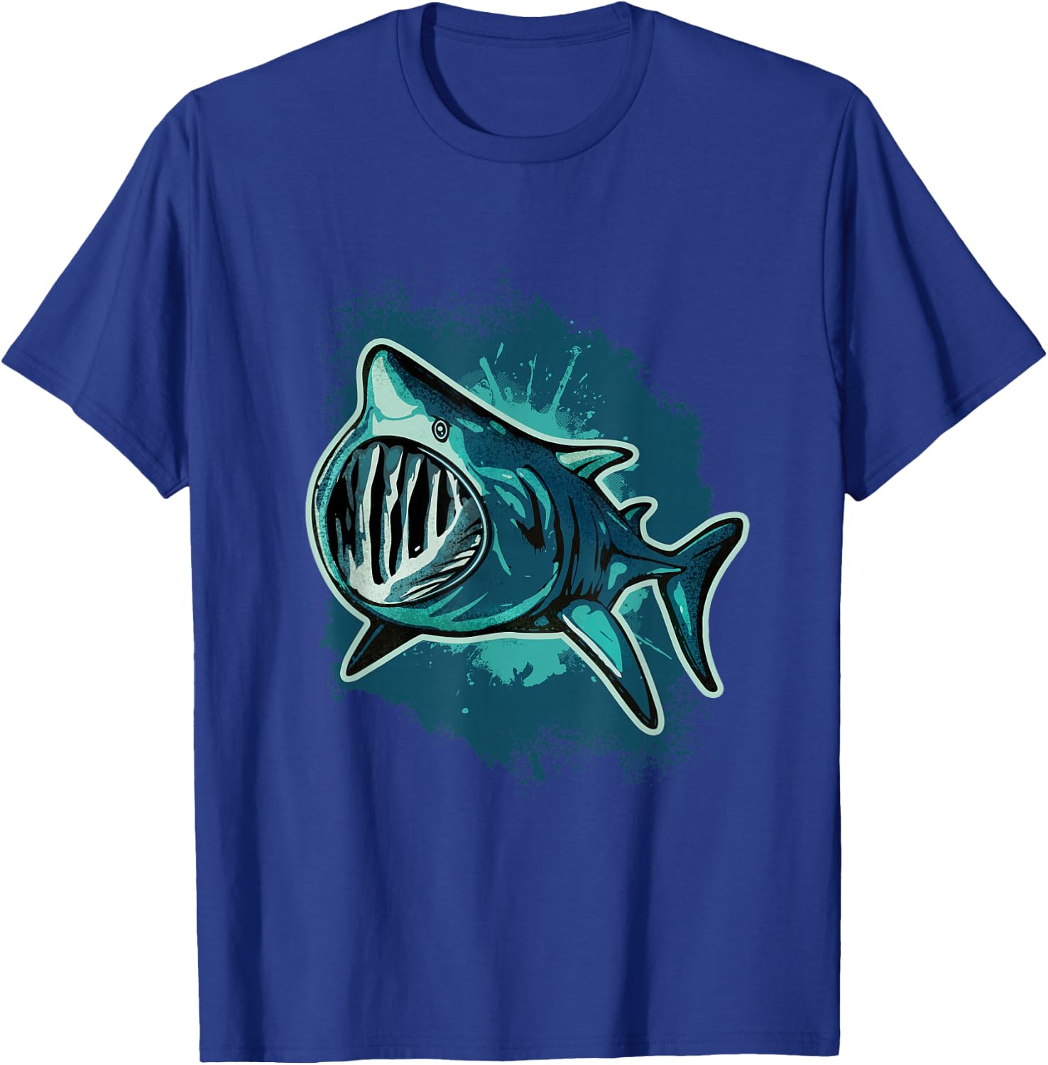 Ferocious Shark Art - Ocean Predator Basking Shark T-Shirt - T-Shirt | Royal