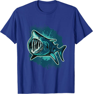 Ferocious Shark Art - Ocean Predator Basking Shark T-Shirt - T-Shirt | Royal