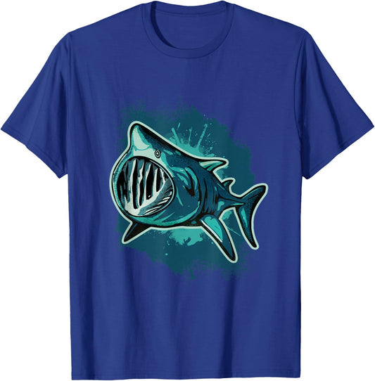 Ferocious Shark Art - Ocean Predator Basking Shark T-Shirt - T-Shirt | Royal