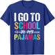 I Go To School In My Pajamas Online Teacher Home Schooling Women Girls Kids T-Shirt - T-Shirt | Royal