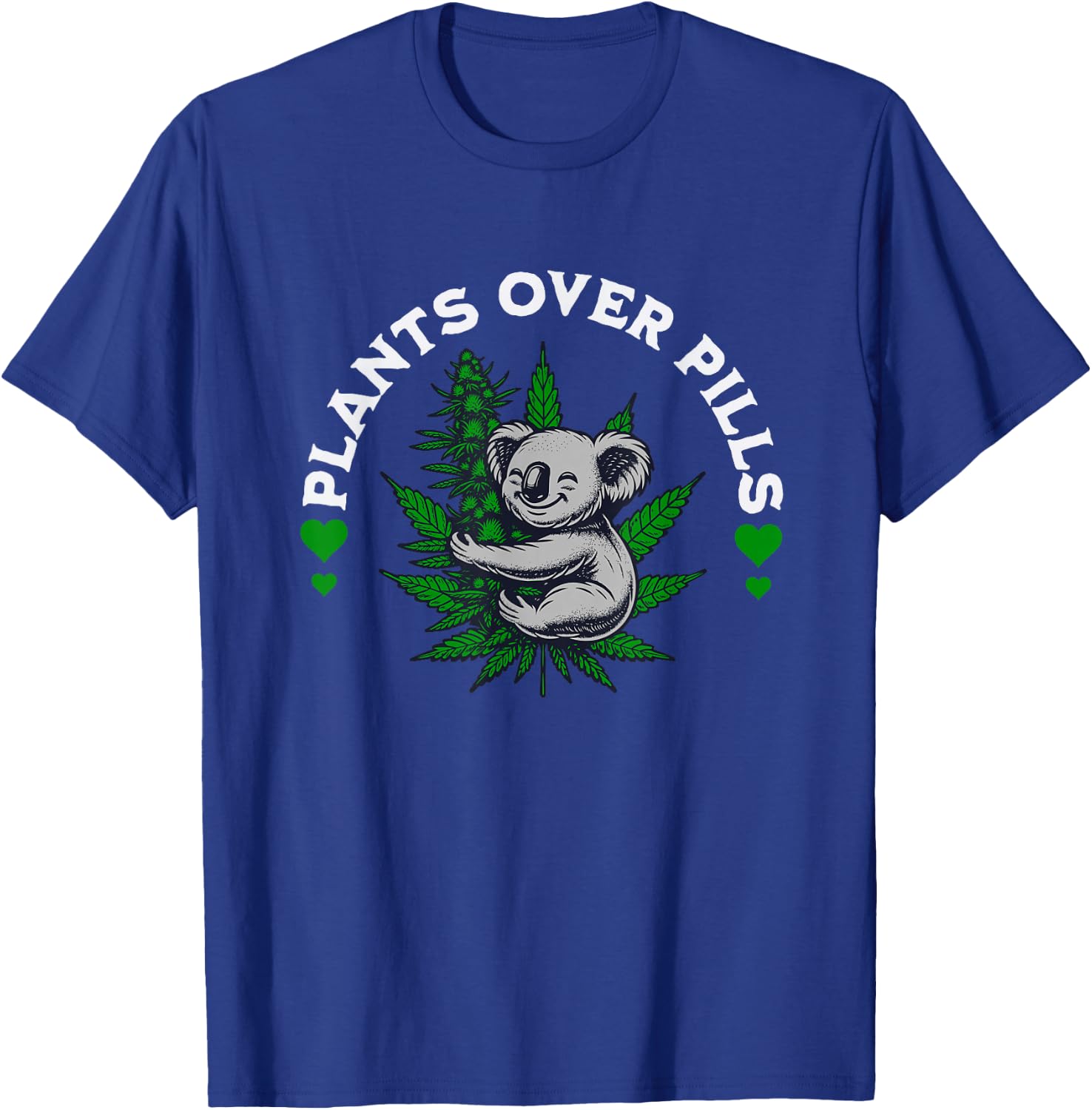 Medical Marijuana Cannabis Plants Over Pills T-Shirt - T-Shirt | Royal