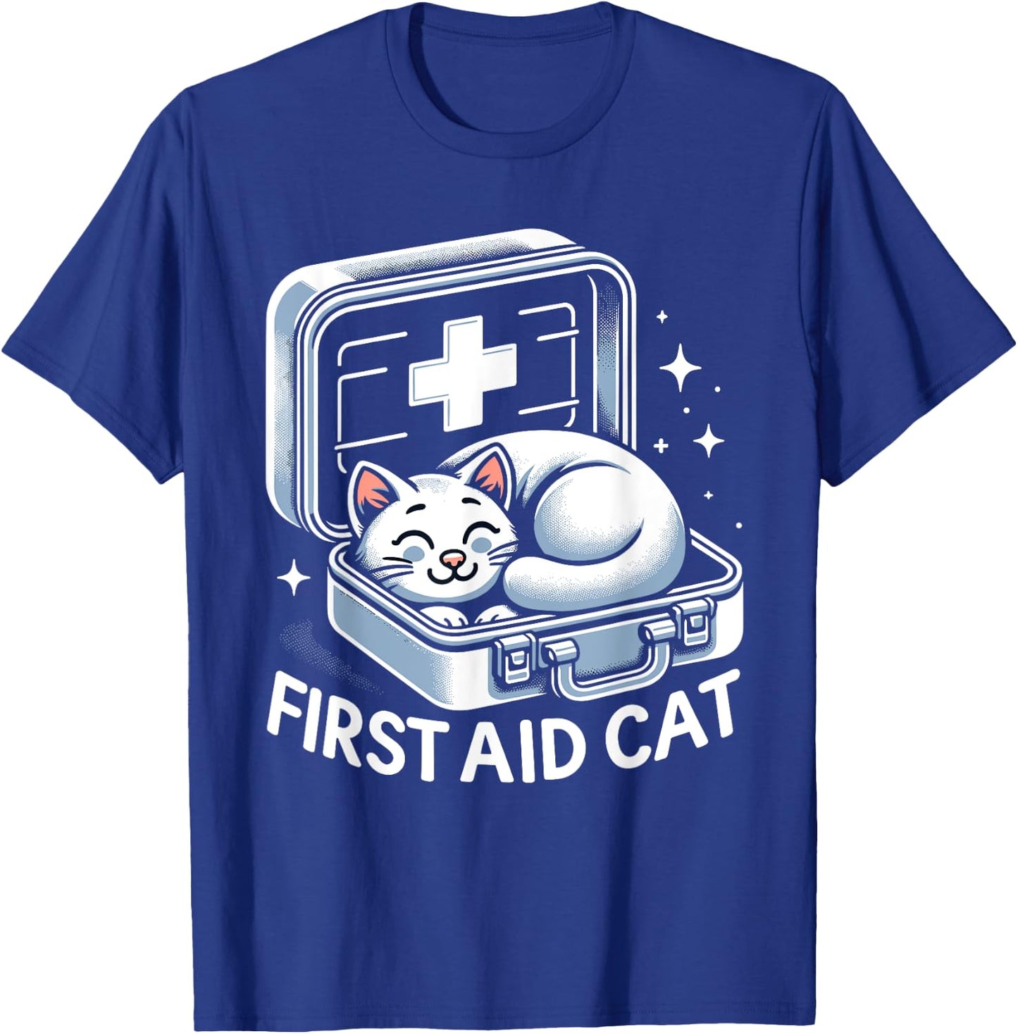 First Aid Cat Pun Nurse Doctor Healthcare Novelty Funny Cat Women Kids T-Shirt - T-Shirt | Royal