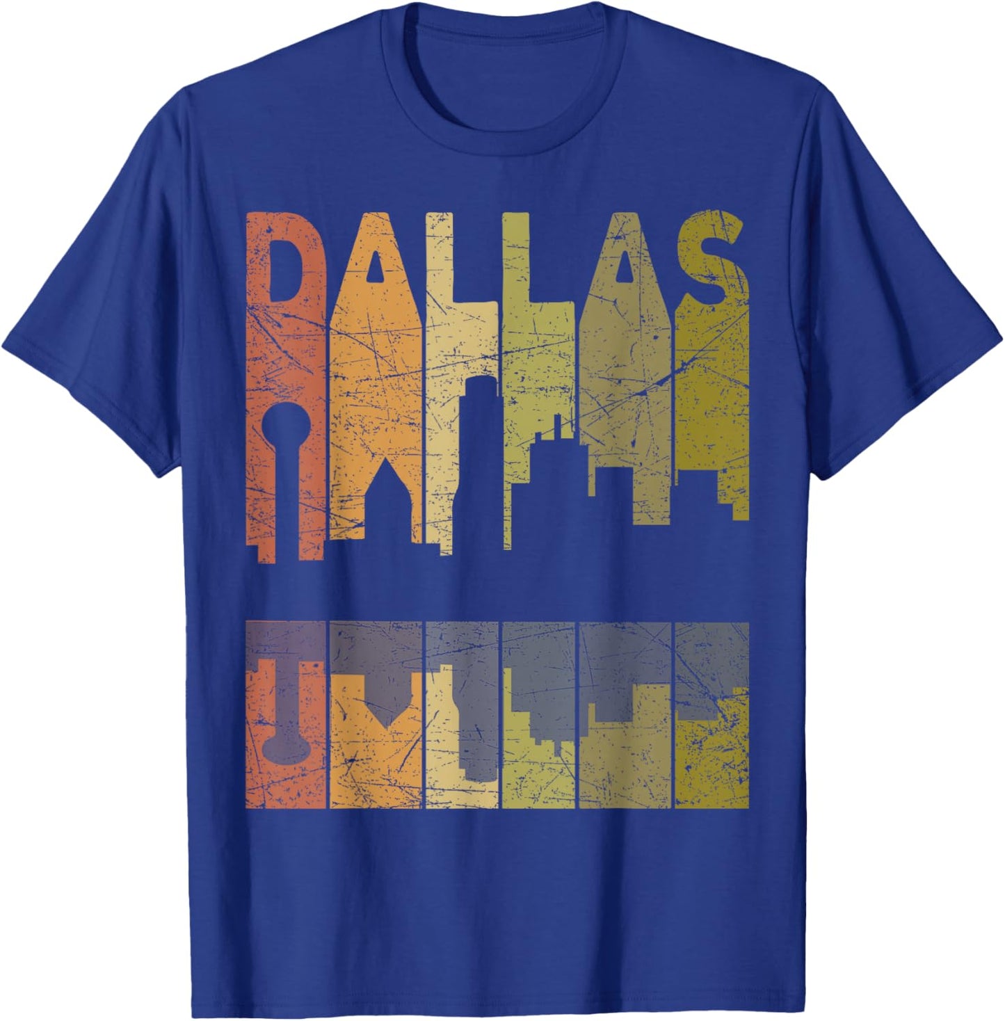Dallas Vintage Dallas Texas Retro Dallas Skyline T-Shirt - T-Shirt | Royal
