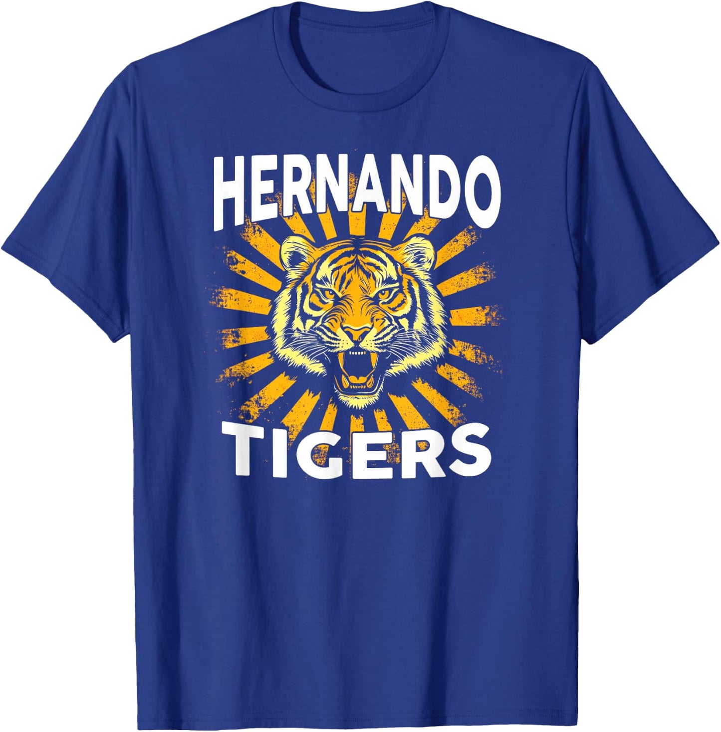 Hernando Tigers Vintage Graphic Design Cool Retro Tiger T-Shirt - T-Shirt | Royal