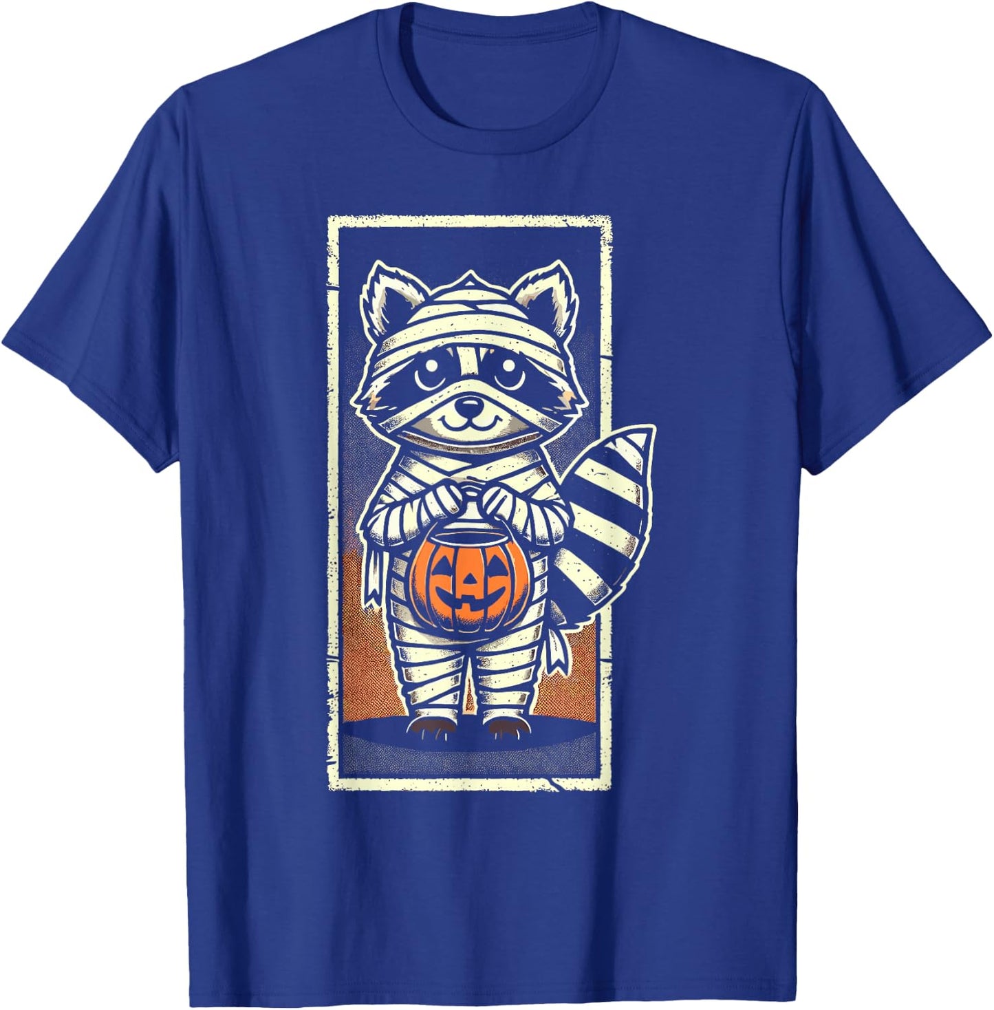 Cute Raccoon Mummy Trick or Treat Halloween Funny Raccoon T-Shirt - T-Shirt | Royal