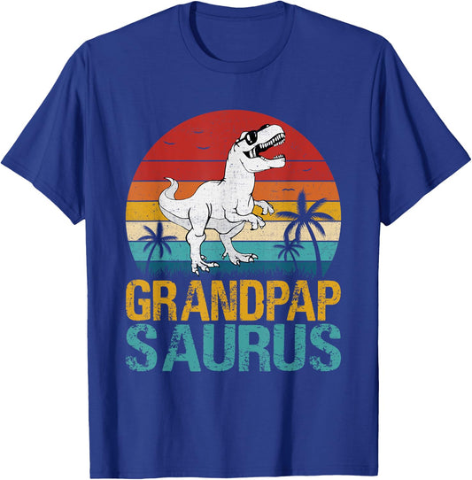 Vintage Grandpap Saurus T Rex Dinosaur Gifts For Fathers Day T-Shirt - T-Shirt | Royal