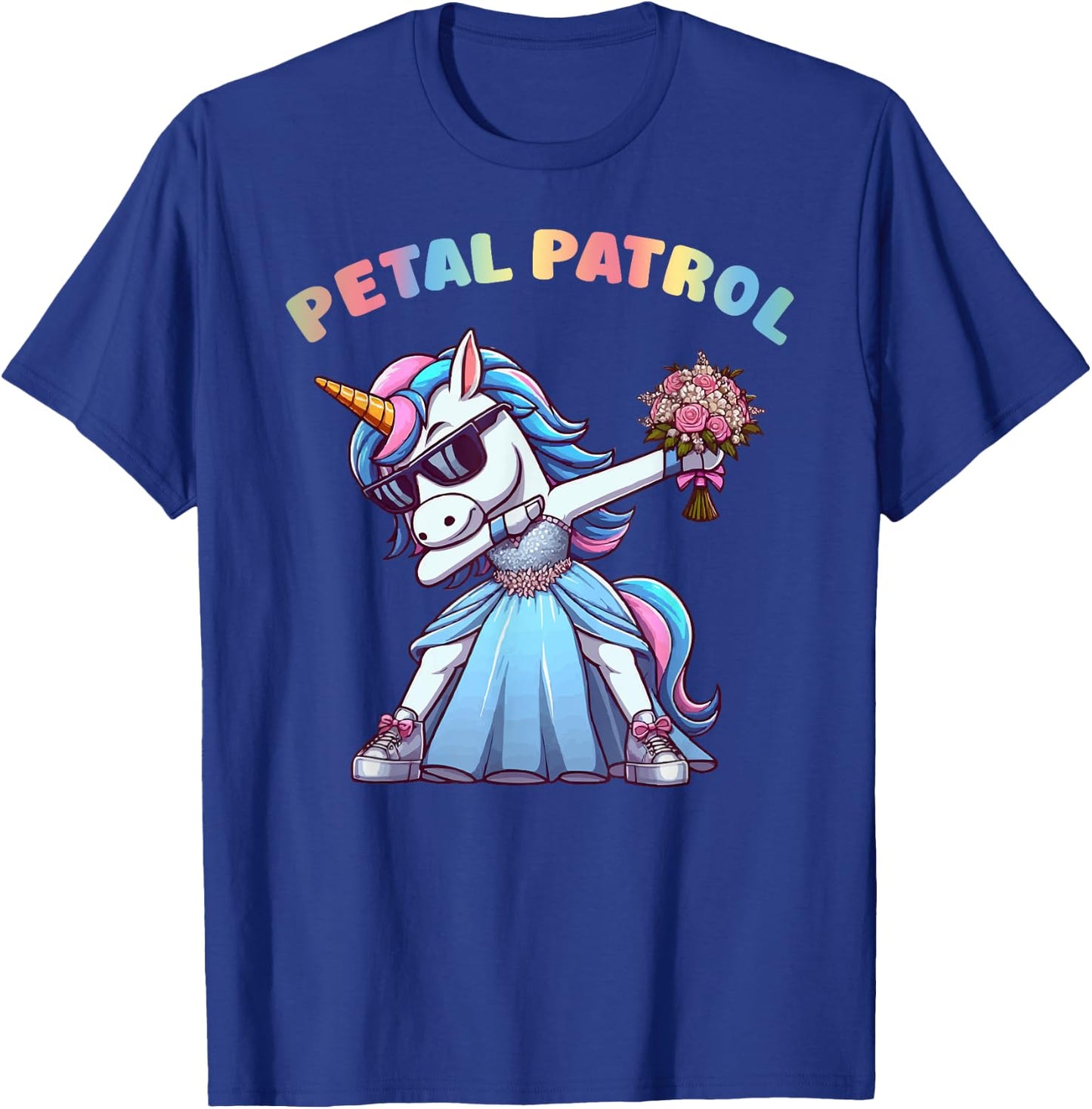Wedding Petal Patrol Flower Girl Unicorn Bridesmaid T-Shirt - T-Shirt | Royal