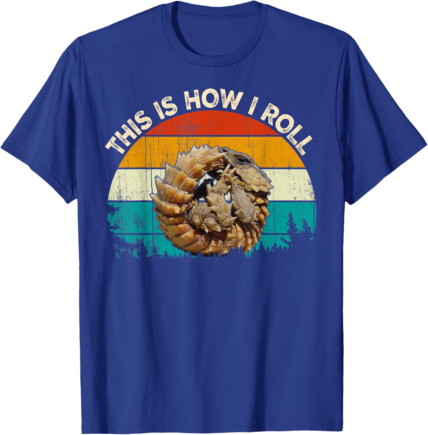 Vintage Retro This is How I roll Armadillo girdled lizard T-Shirt - T-Shirt | Royal