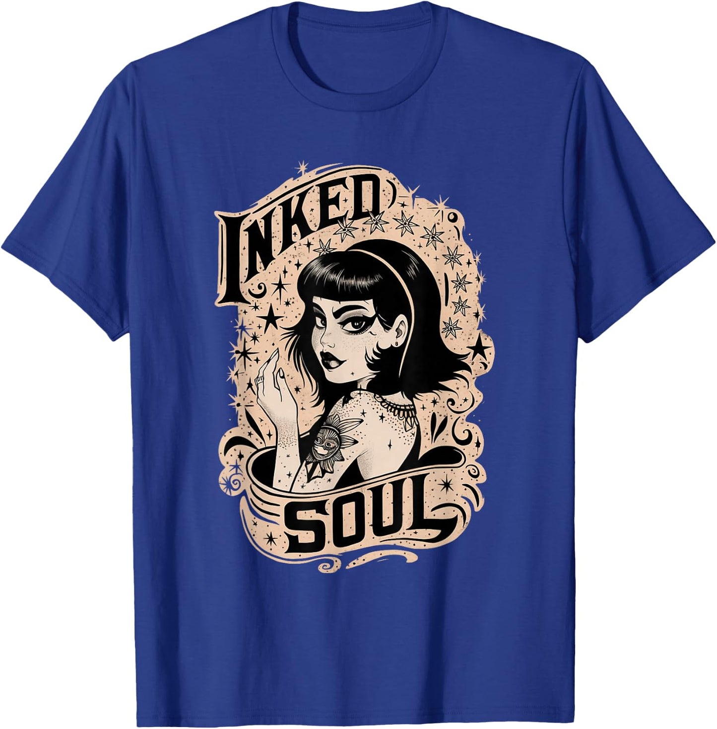 Vintage Tattoo Goth Girl Inked Soul T-Shirt - T-Shirt | Royal