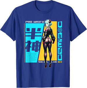 Edgy Anime Demigod Girl Otaku Devil Waifu Futurism Japanese T-Shirt - T-Shirt | Royal