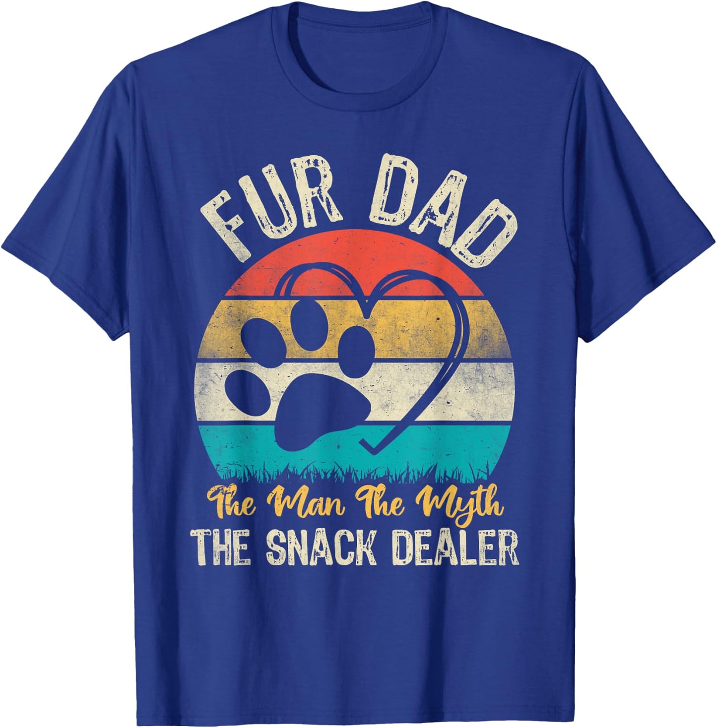 Retro Fur Dad The Man The Myth The Snack Dealer Dog Dad T-Shirt - T-Shirt | Royal