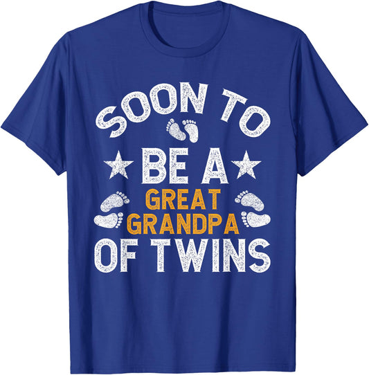 Soon To Be Promoted To Twin Great Grandpa Of Twins T-Shirt - T-Shirt | Royal