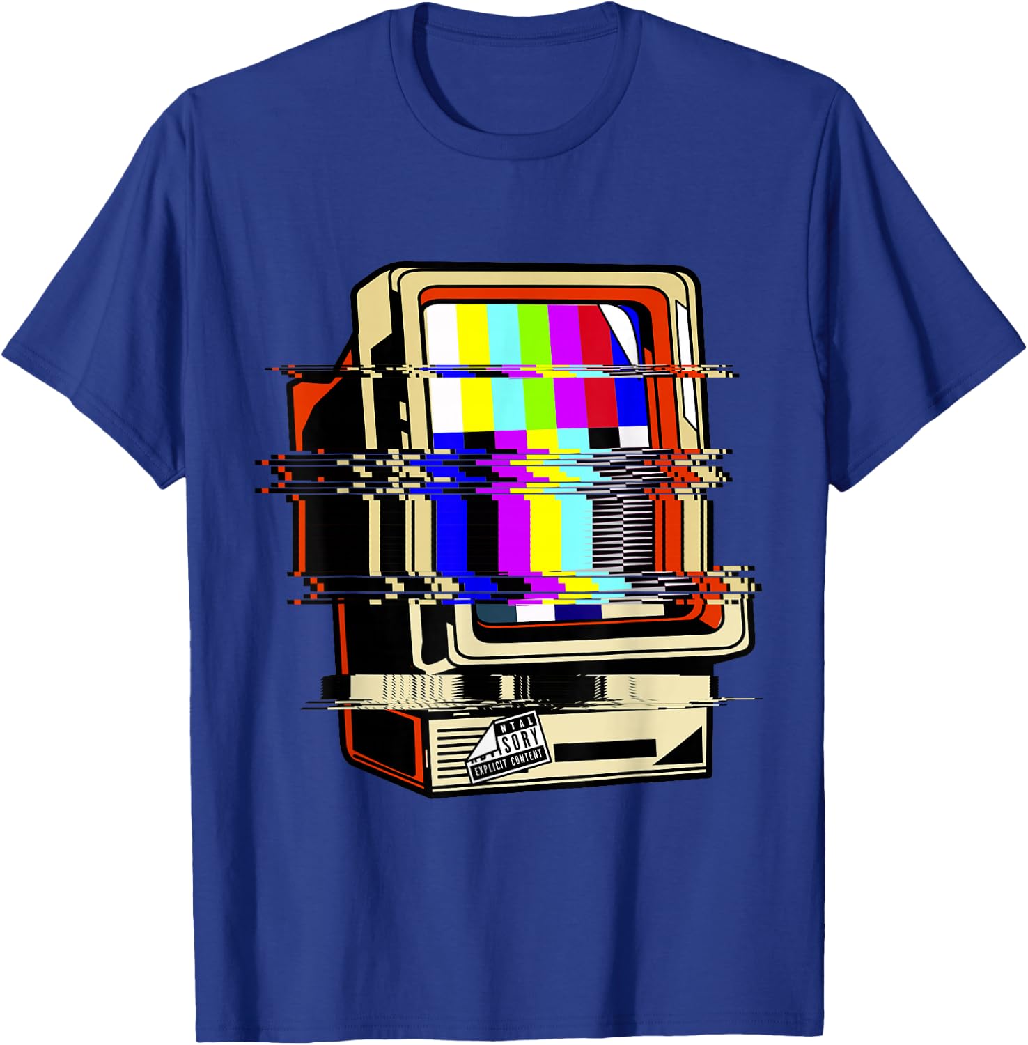 Vaporwave No Signal Television Off Air Glitch Computer Art T-Shirt - T-Shirt | Royal