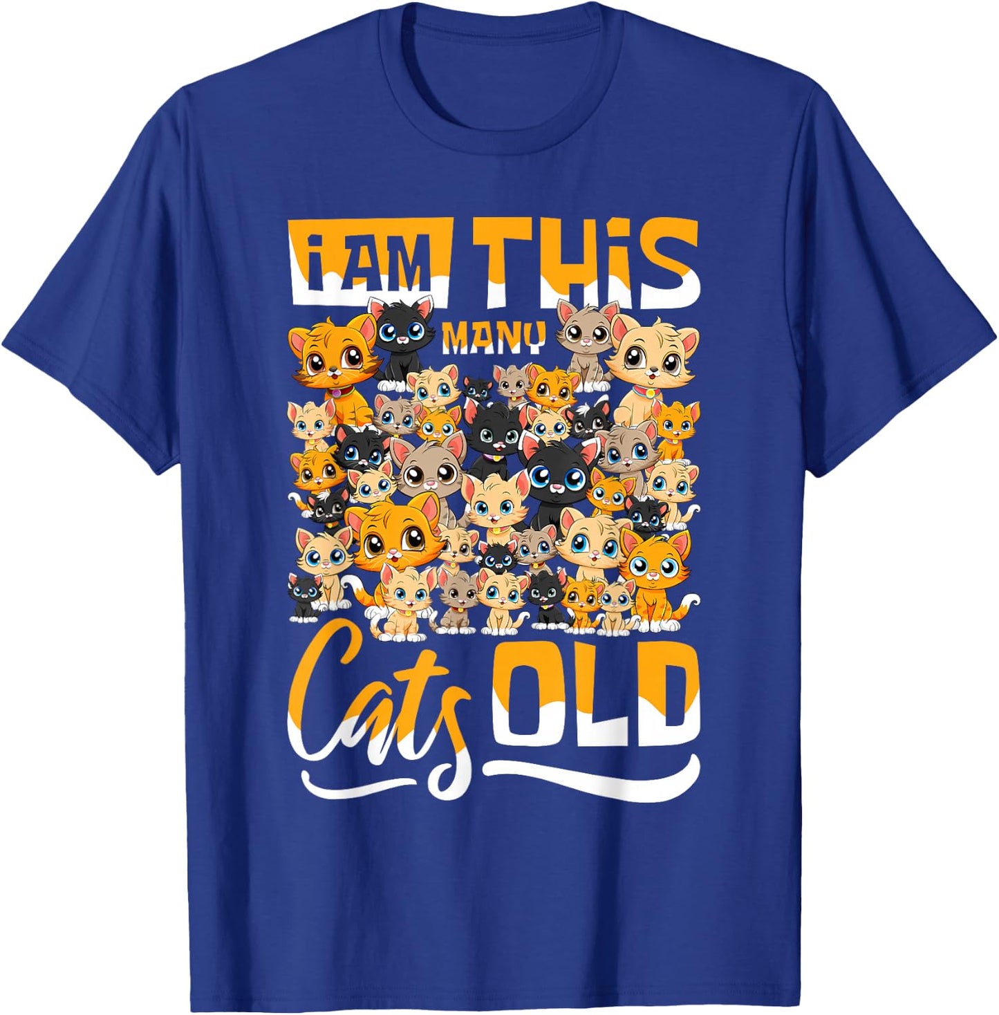 Fortieth Birthday - 40th Forty Years Old Birthday 40 Cats T-Shirt - T-Shirt | Royal