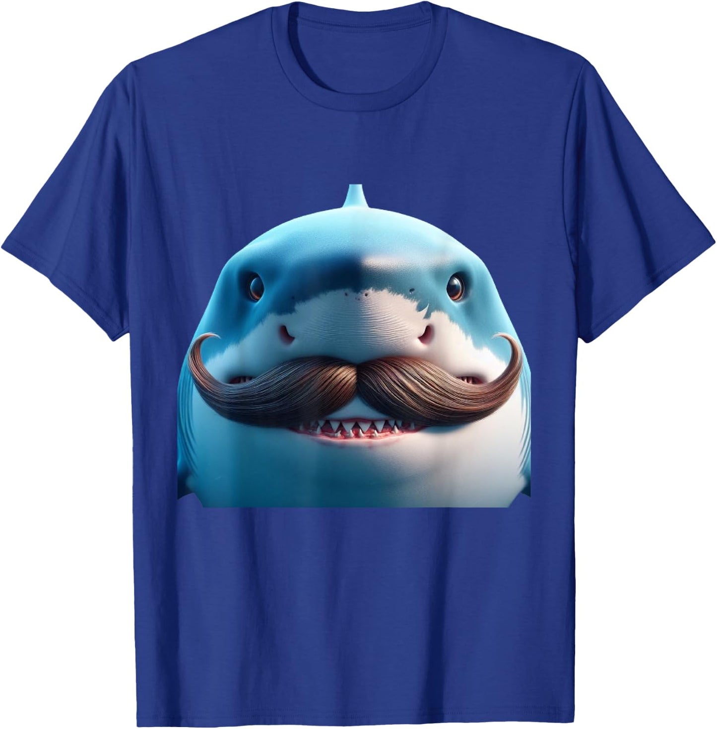 Stupid Mustache Shark for Animals and Marine Fish Lovers T-Shirt - T-Shirt | Royal