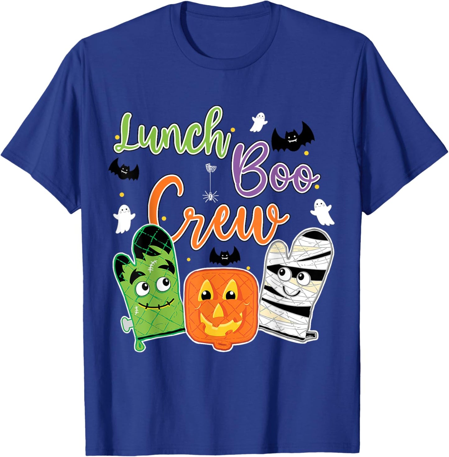 Funny Lunch Lady Boo Crew Halloween School Cafeteria Staff T-Shirt - T-Shirt | Royal