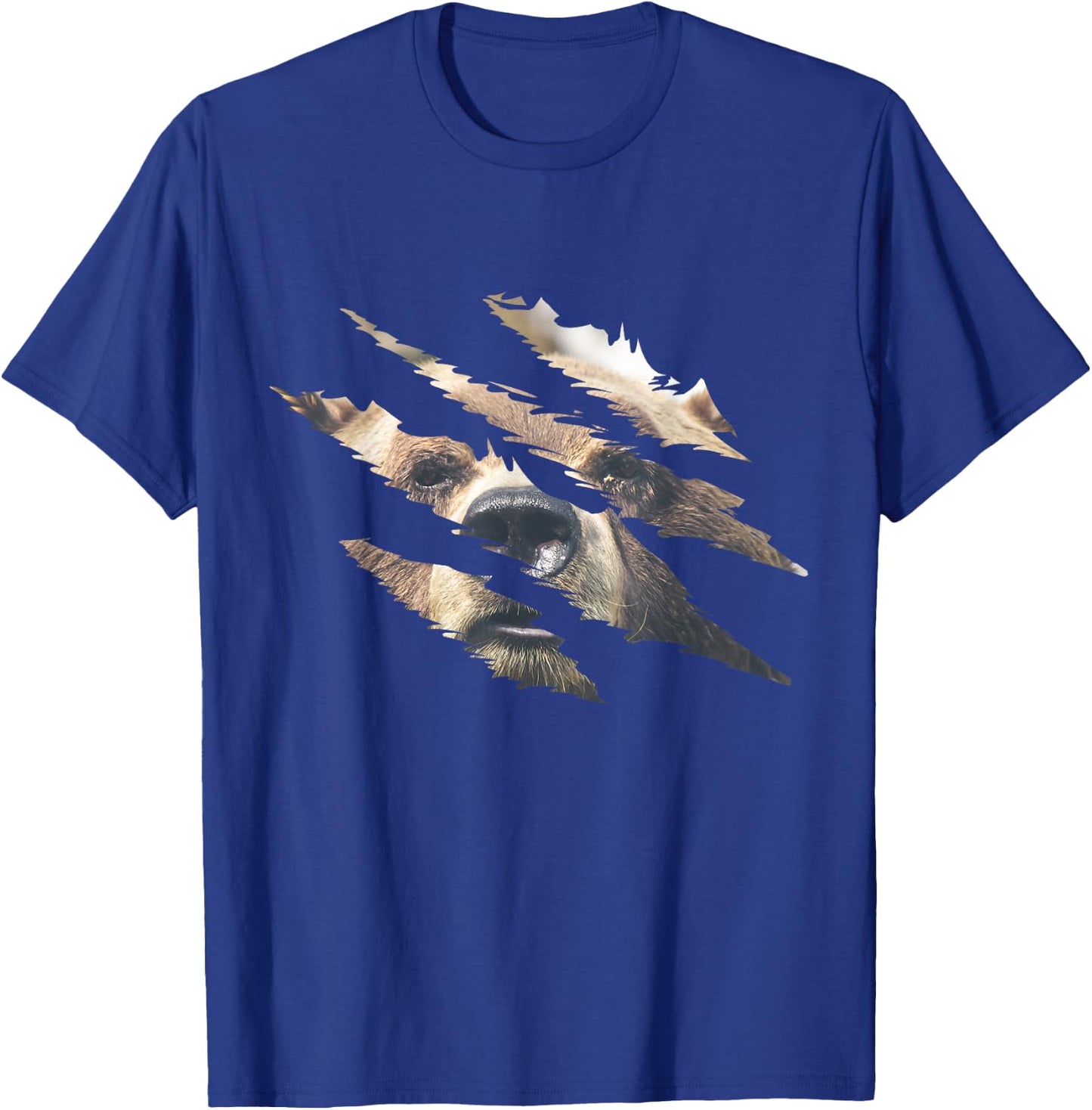 Grizzly Bear Head Claw Effect Bear Slash Claw Bear Lover T-Shirt - T-Shirt | Royal