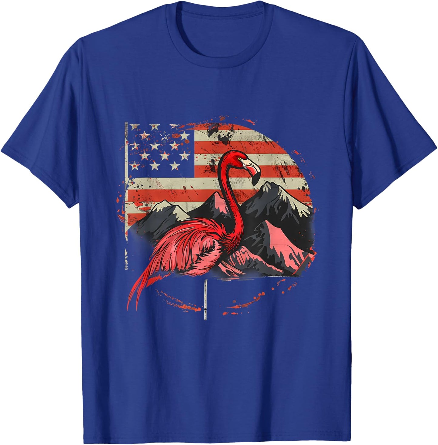 4th Of July American Flag Flamingo Fourth Of July USA T-Shirt - T-Shirt | Royal