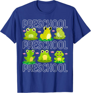 Preschool Teacher Frog Animal Lover Teaching Pre School T-Shirt - T-Shirt | Royal