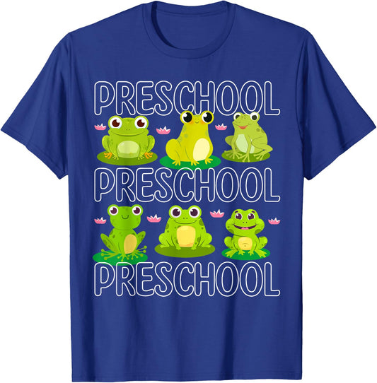 Preschool Teacher Frog Animal Lover Teaching Pre School T-Shirt - T-Shirt | Royal