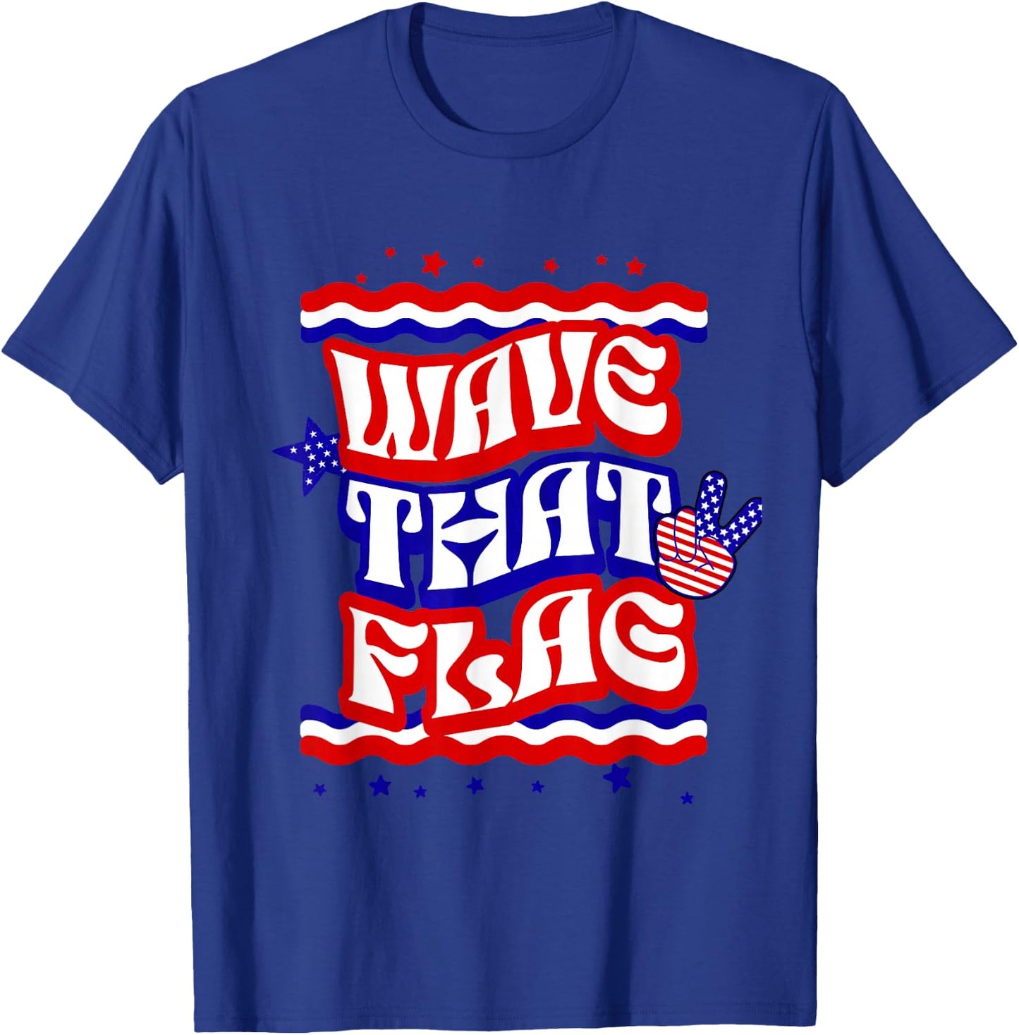 Hippie 4th of July Wave that Flag USA Independence Day Kids Men T-Shirt - T-Shirt | Royal