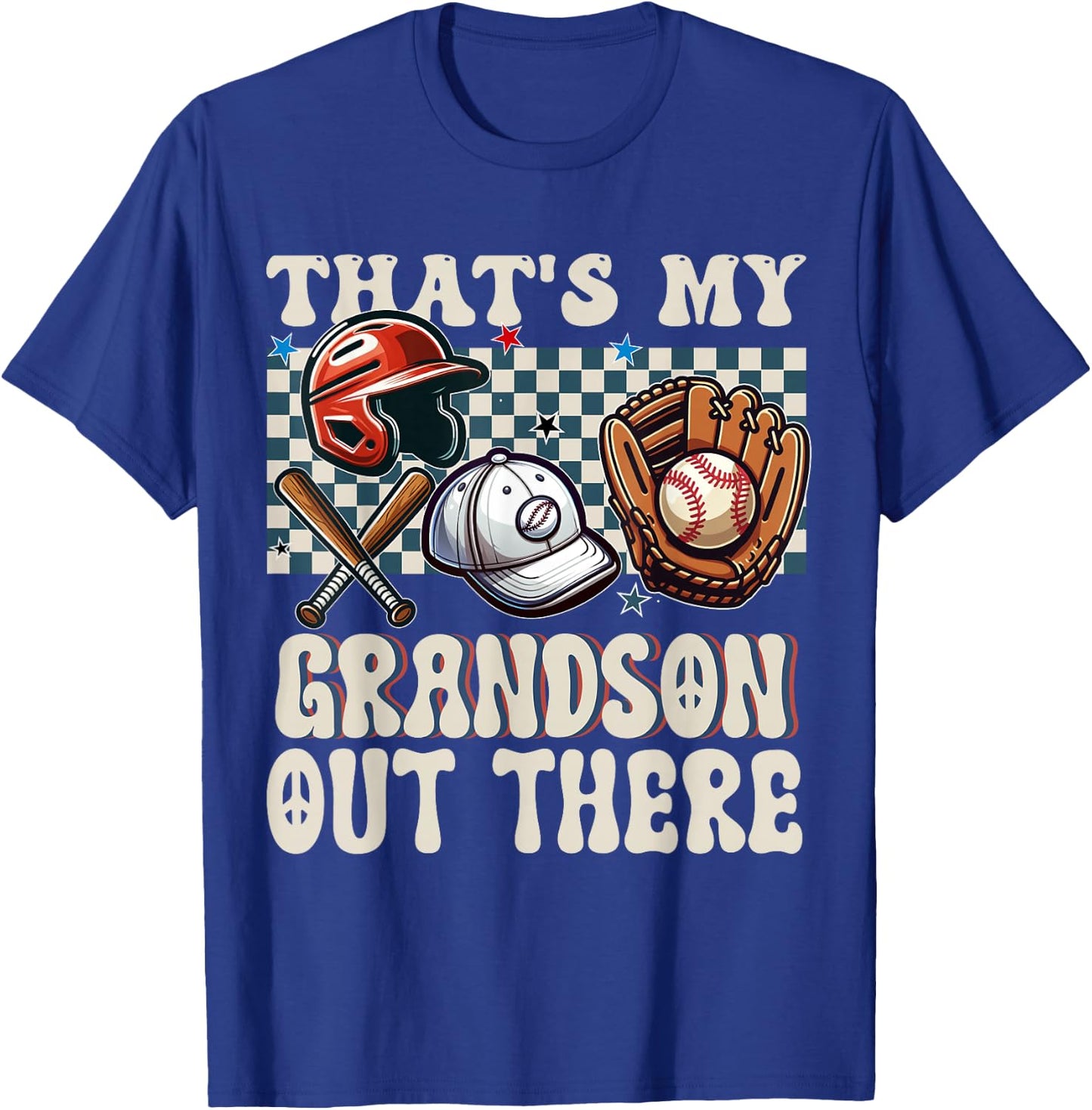 That's My Grandson Out There Baseball For Grandpa Grandma T-Shirt - T-Shirt | Royal