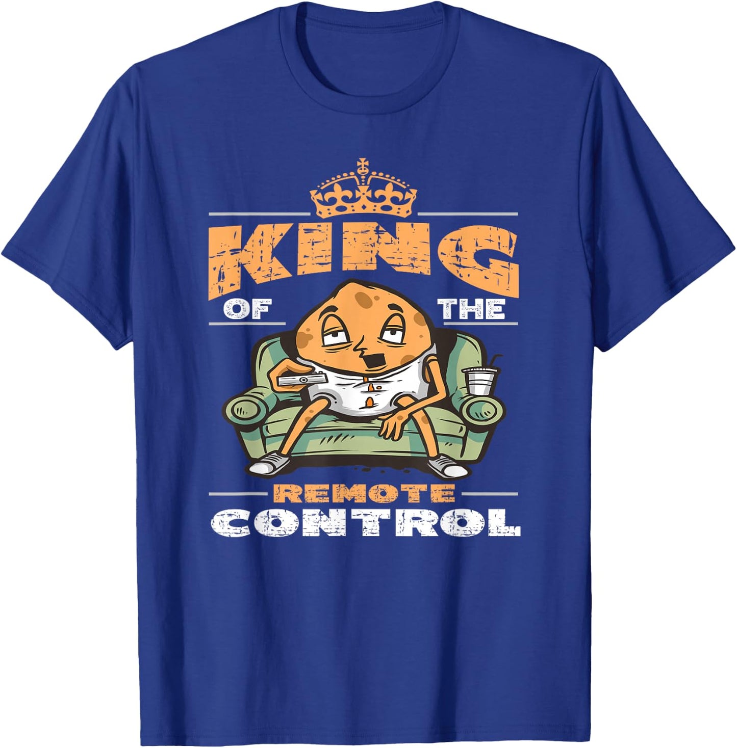 King Of The Remote Control Design Couch Lover T-Shirt - T-Shirt | Royal