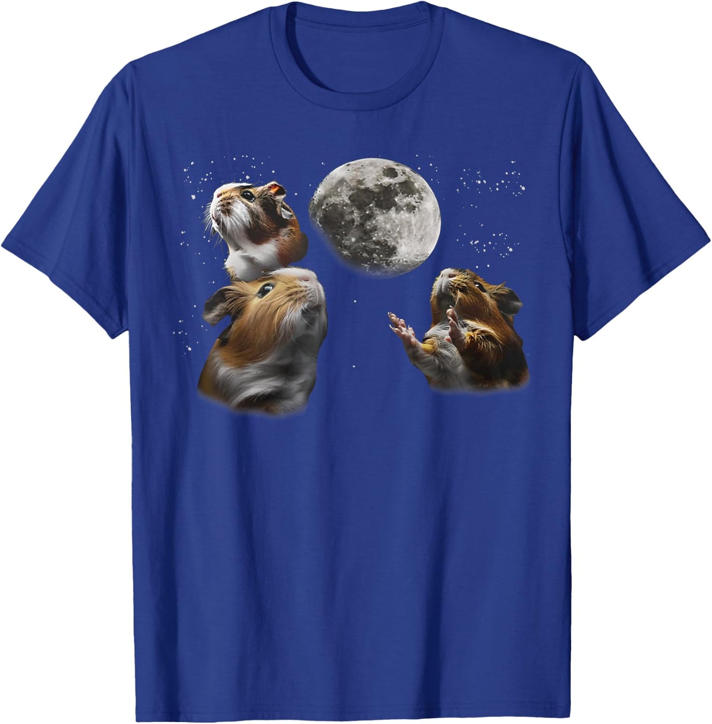 3 Guinea Pigs Moon Howling Funny Rodent , Women, Kid T-Shirt - T-Shirt | Royal