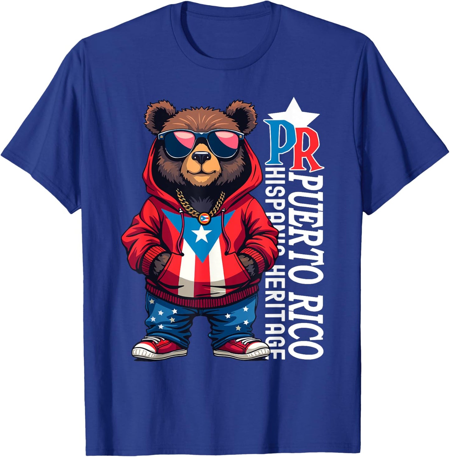 Cute Teddy Bear Puerto Rico Flag Boricua Puerto Rican Kids T-Shirt - T-Shirt | Royal