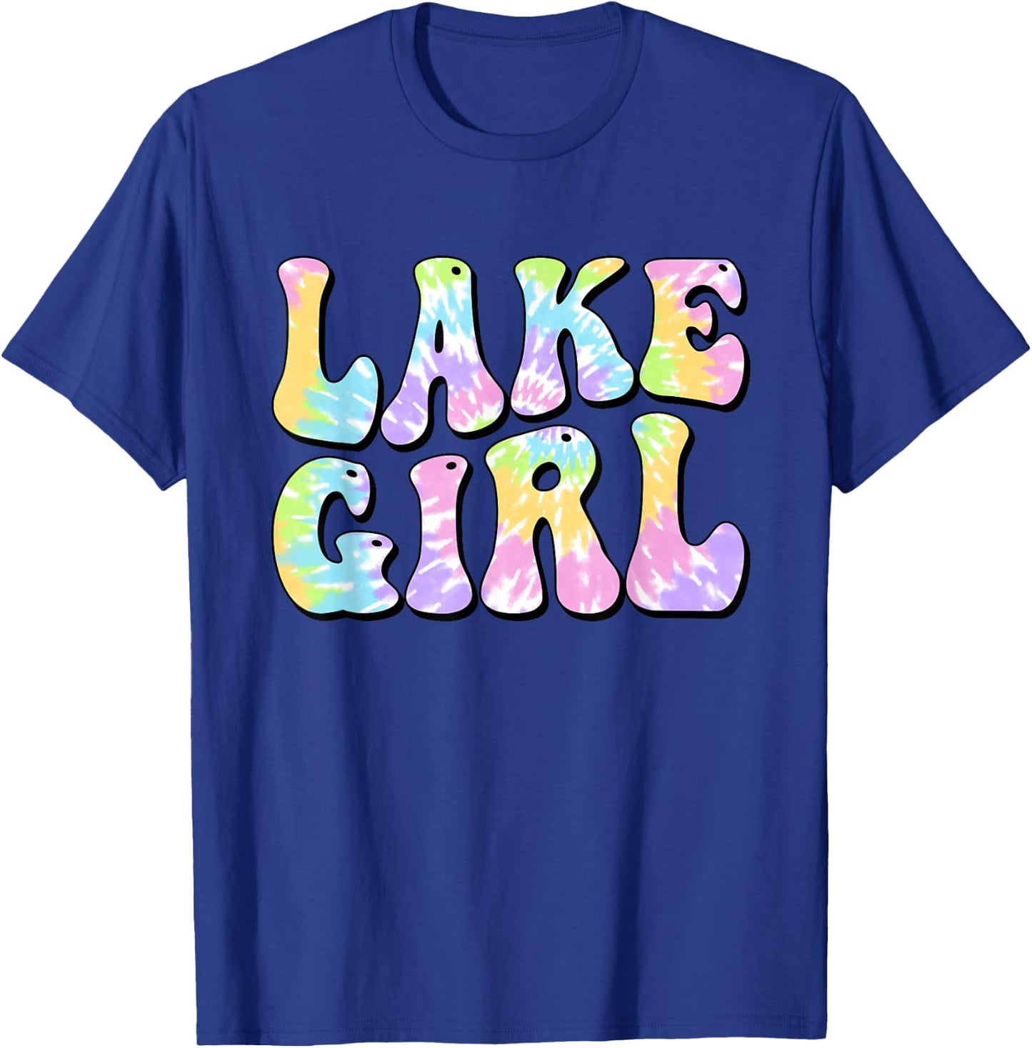 Lake Girl Fun Fishing Boating Sailing Women Girl Kids T-Shirt - T-Shirt | Royal
