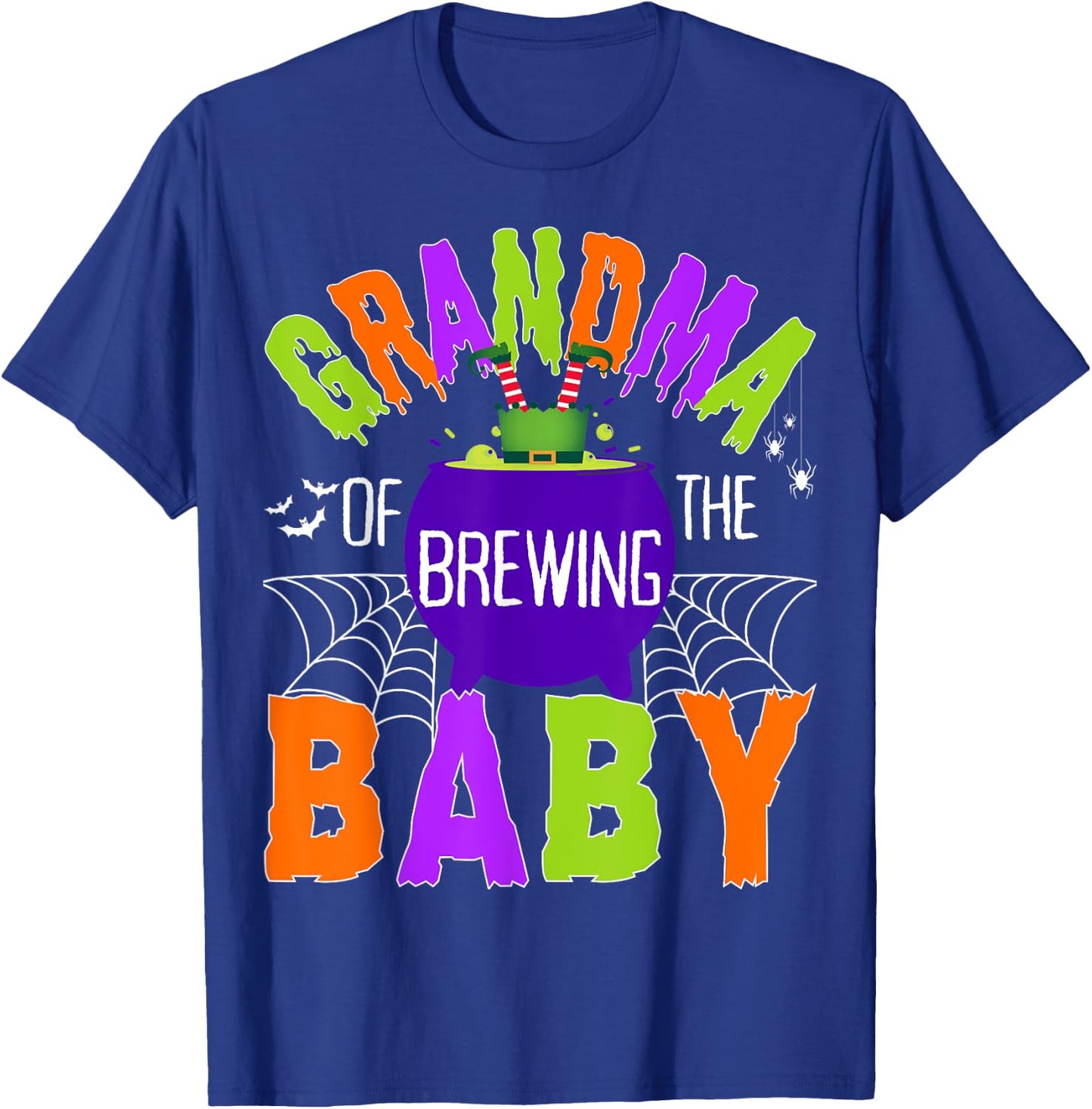 Grandma of Brewing Baby Halloween Theme Baby Shower Spooky T-Shirt - T-Shirt | Royal