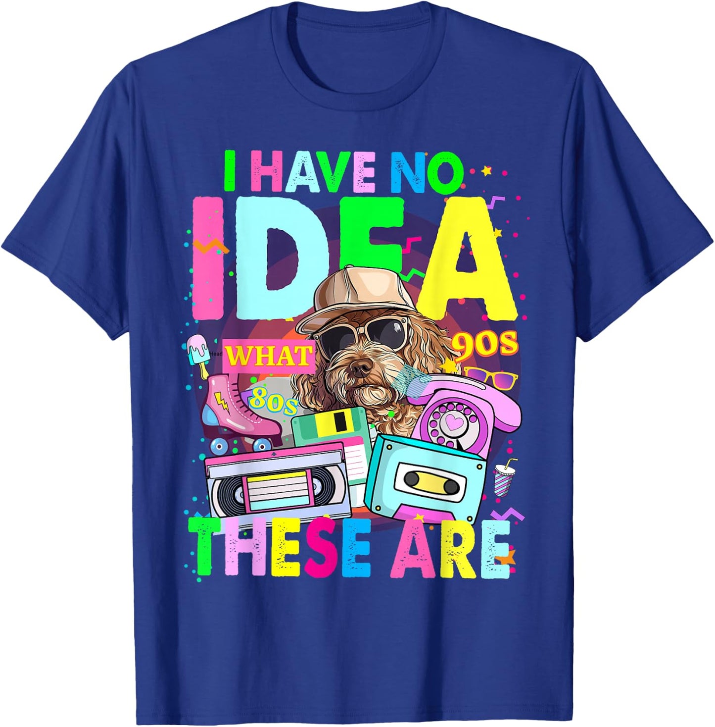 1980s Decade Outfit Idea for Kids & Novelty Girls 90s Themed T-Shirt - T-Shirt | Royal