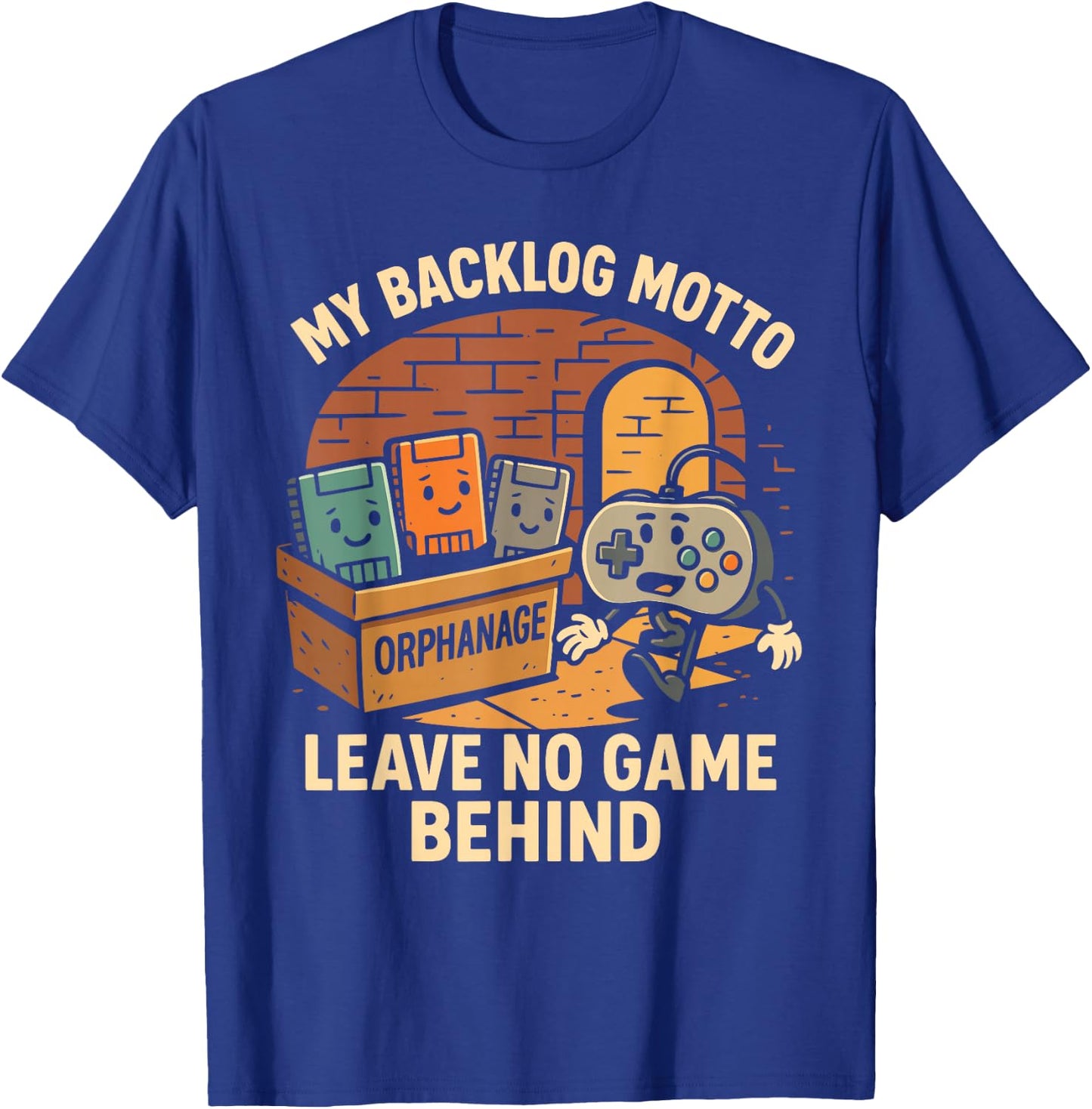 Funny Gamer Backlog Humor Video Game Pun Retro Gaming Nerd T-Shirt - T-Shirt | Royal
