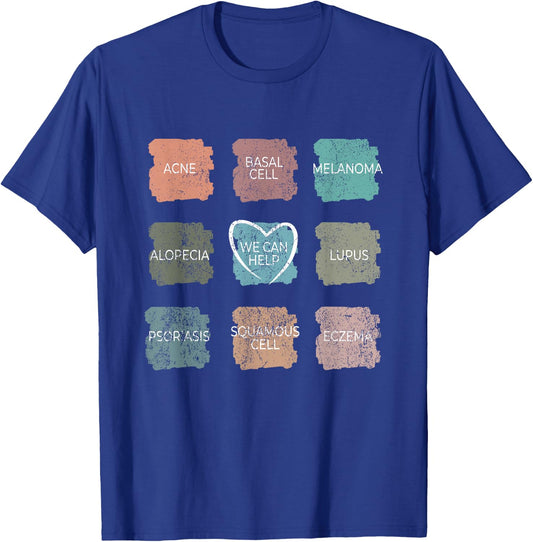 Vintage Dermatology Nurse - We Can Help Derm Dermatologist T-Shirt - T-Shirt | Royal