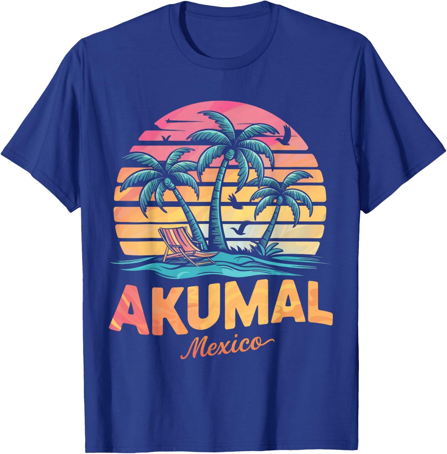 Akumal Mexico Tropical Sunset beach Souvenir Vacation Women Kids T-Shirt - T-Shirt | Royal