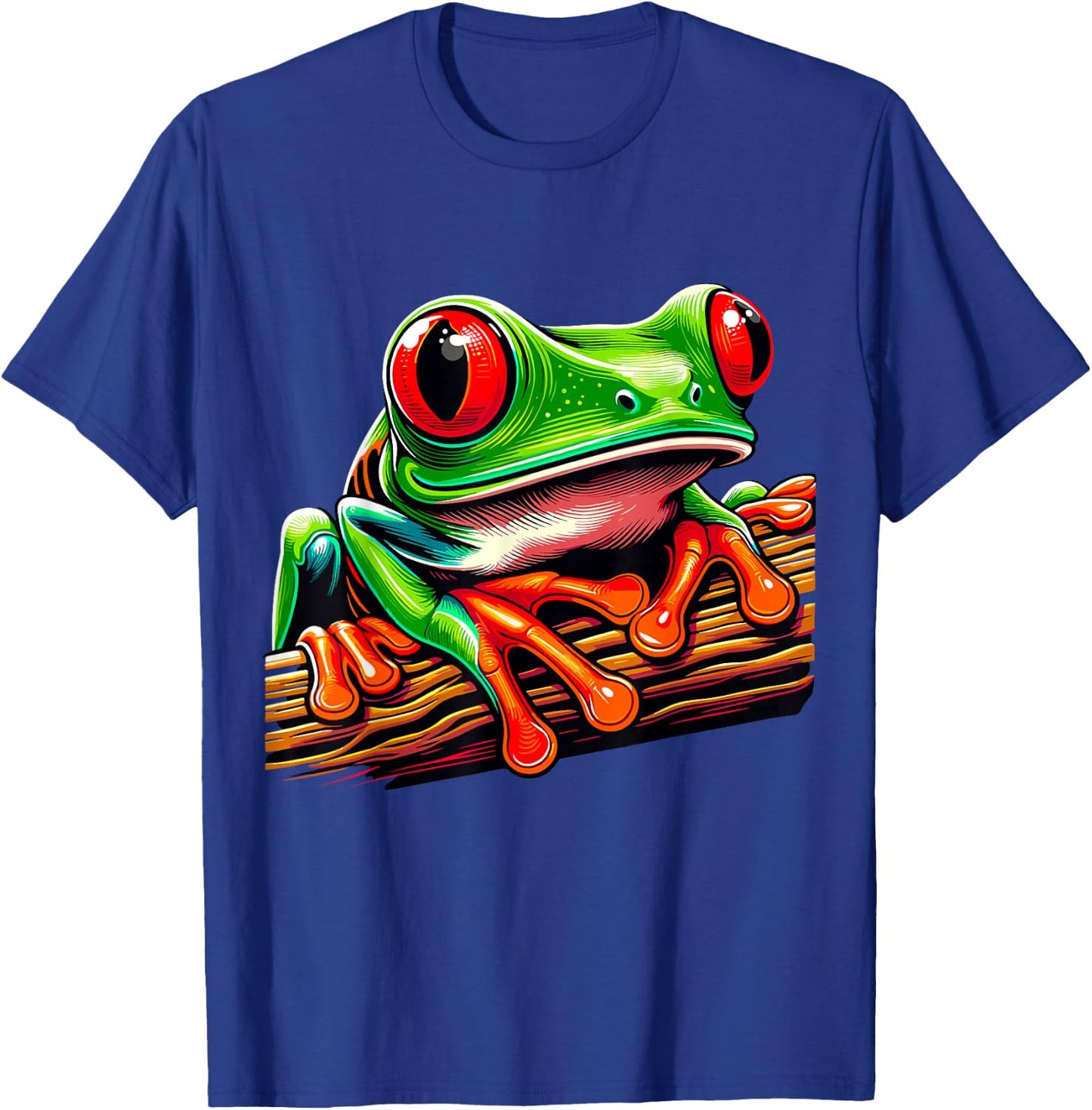 Humorous Frog lover Gifts Green Body Tree Frog Red Eyed Tree Frog Rainforest Amphibian T-Shirt - T-Shirt | Royal