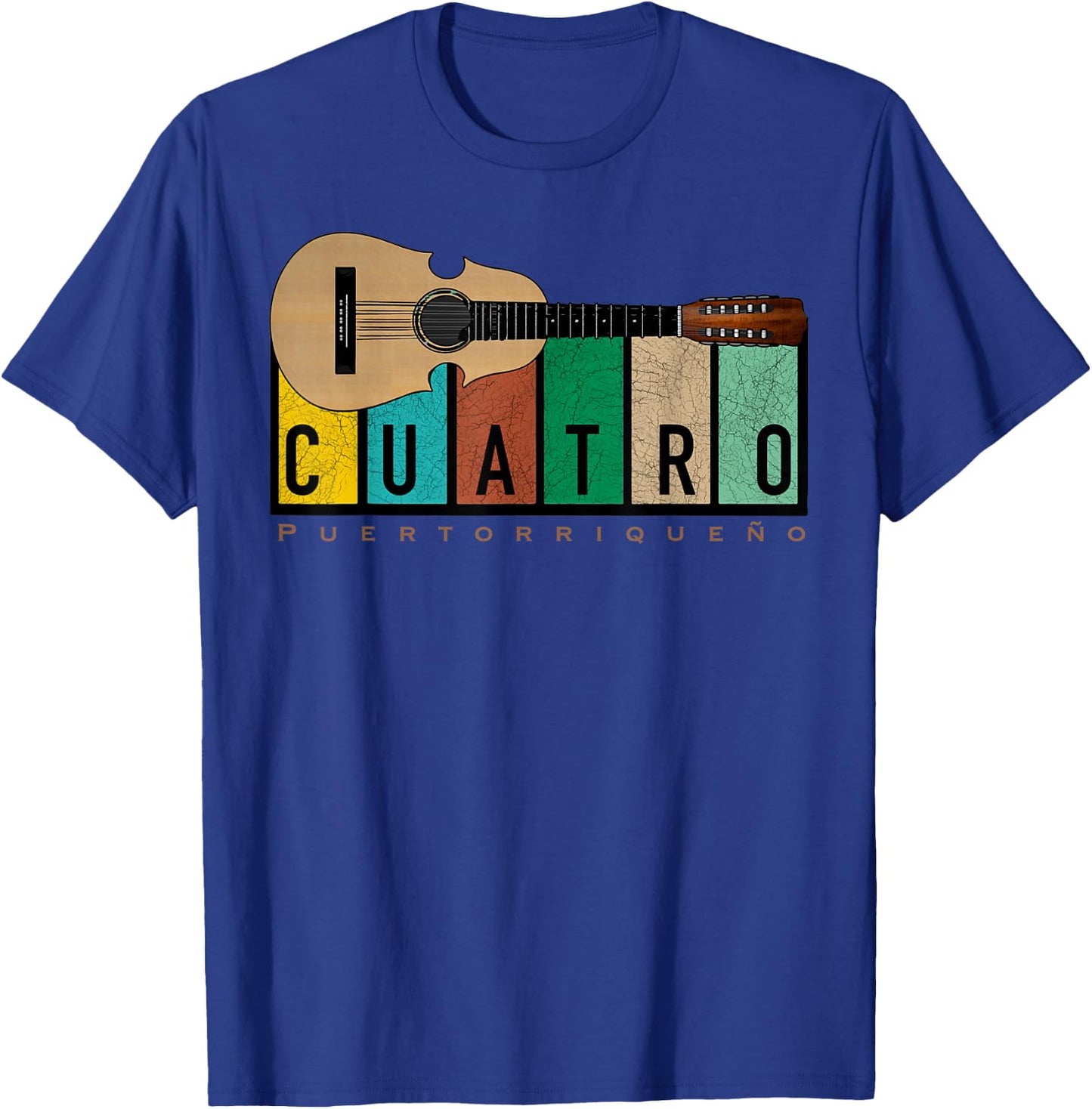 Puerto Rican Cuatro Boricua Guitar T-Shirt - T-Shirt | Royal