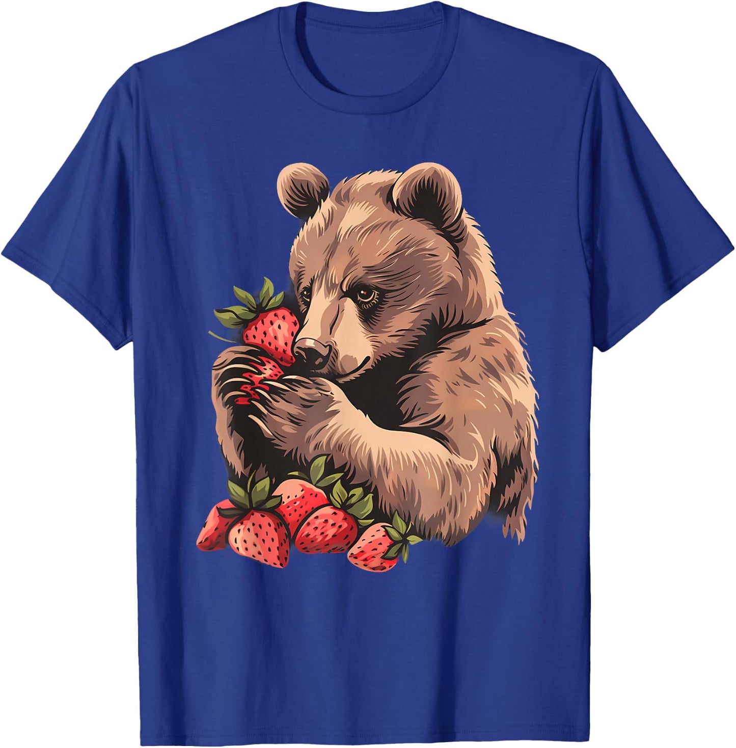 Strawberry Bear Strawberries Artwork Drawing Wildlife Motif T-Shirt - T-Shirt | Royal