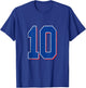 Number 10 Numbered Uniform Sports Team Jersey 10th Birthday T-Shirt - T-Shirt | Royal