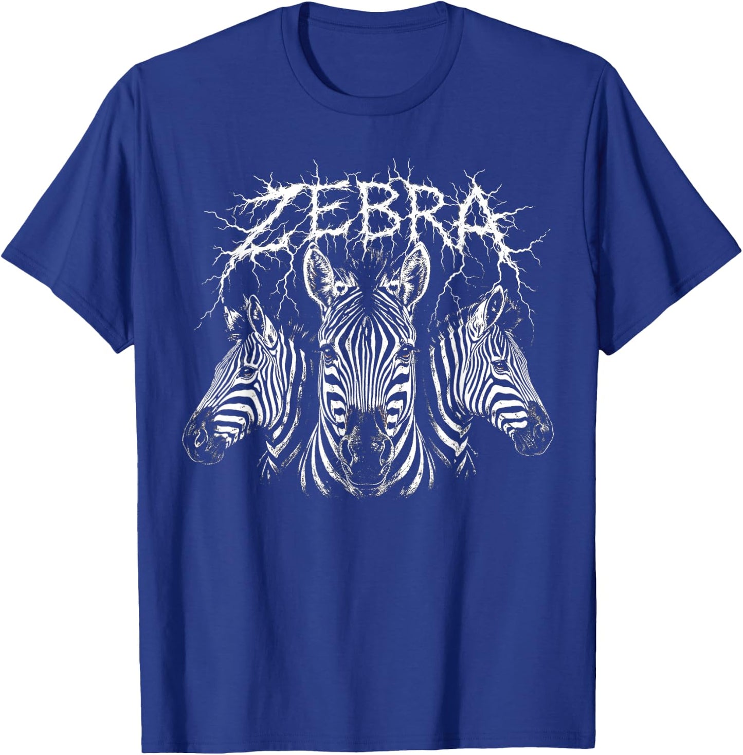 Zebra Heavy Metal 80s Animal Rock Music Concert Rock N Roll T-Shirt - T-Shirt | Royal