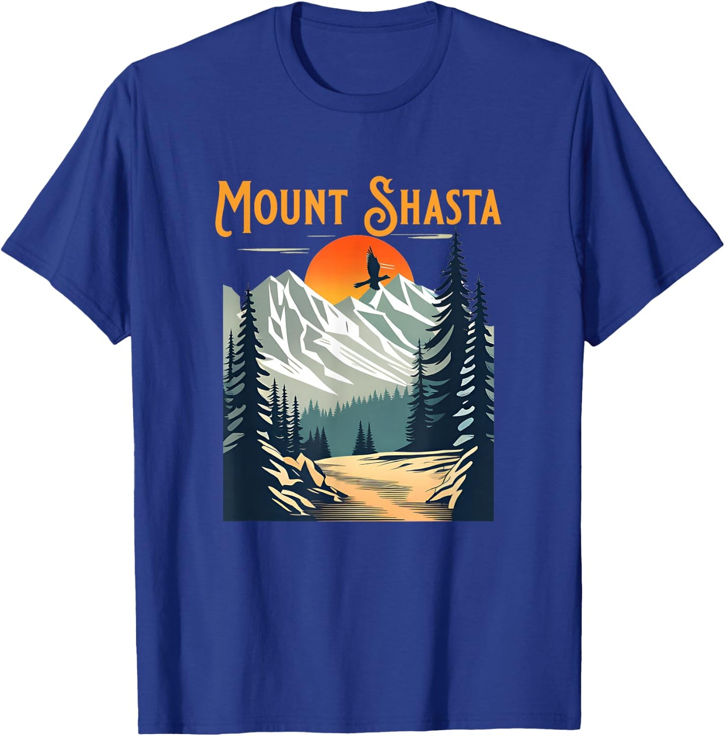 Vintage Mount Shasta Souvenir Hiking T-Shirt - T-Shirt | Royal