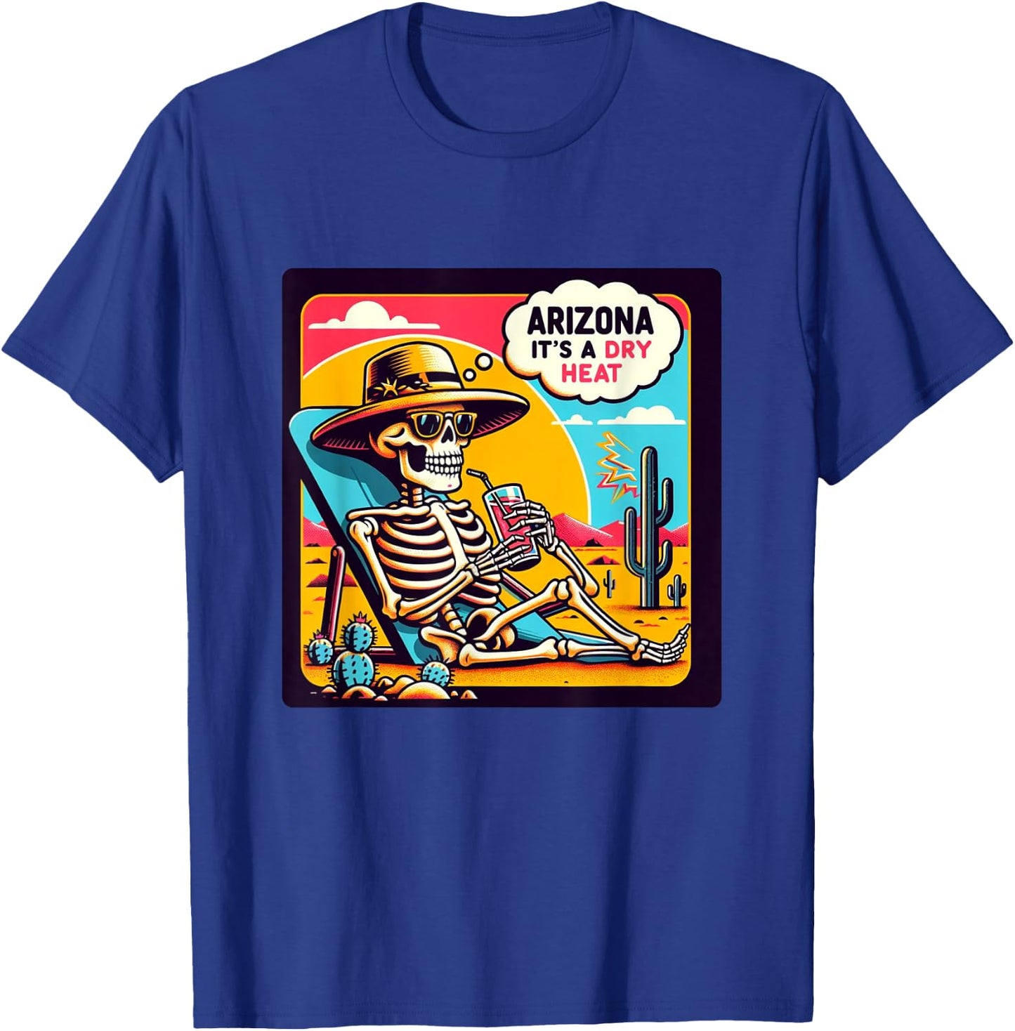 Arizona Skeleton Bone Dry Heat T-Shirt - T-Shirt | Royal