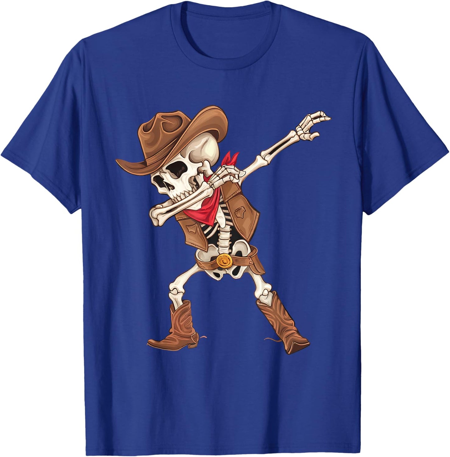 Dabbing Skeleton Cowboy Halloween Costume Boys Kids T-Shirt - T-Shirt | Royal