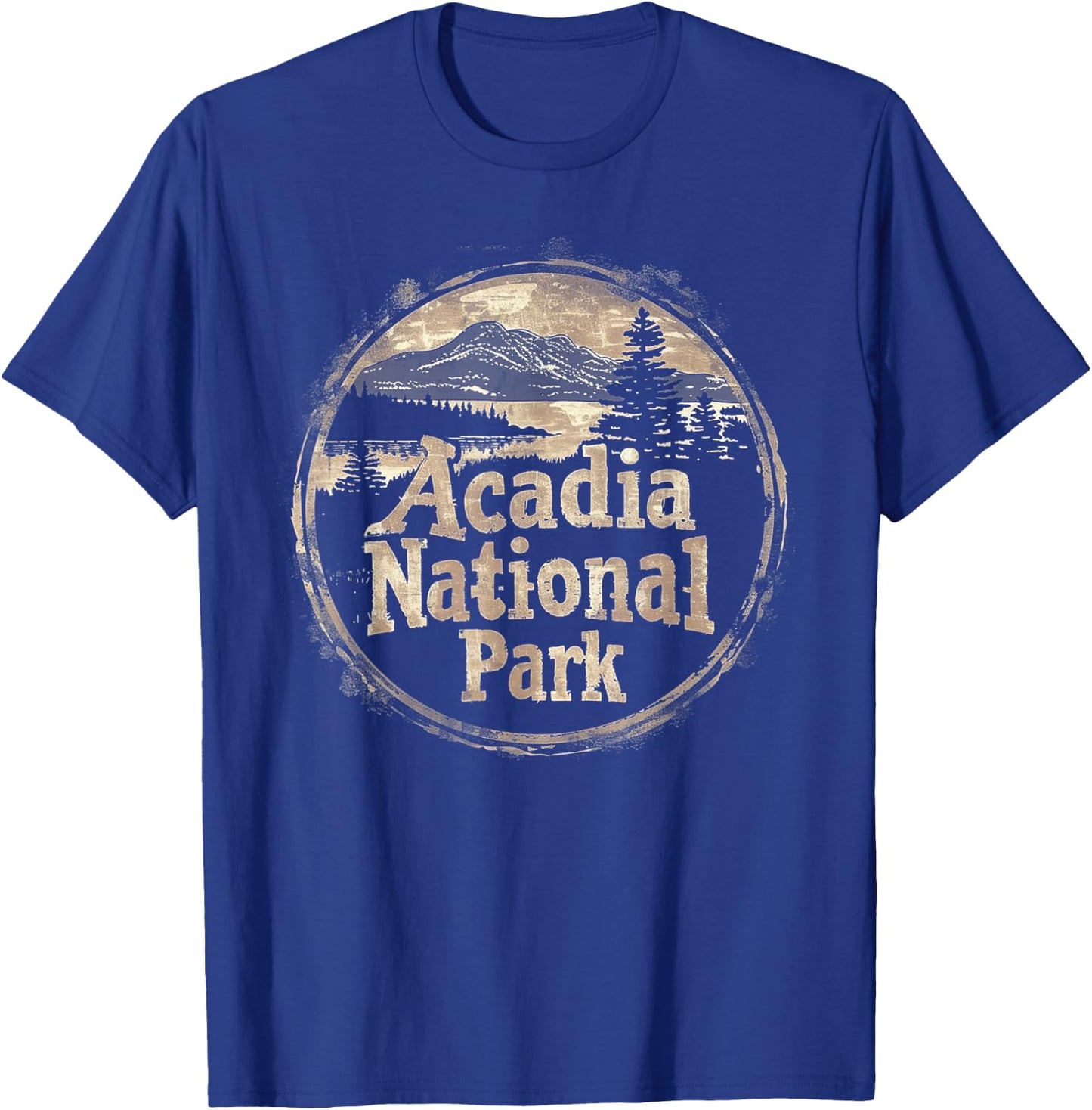 Acadia - US National Park Vintage Men Women Kids Retro T-Shirt - T-Shirt | Royal